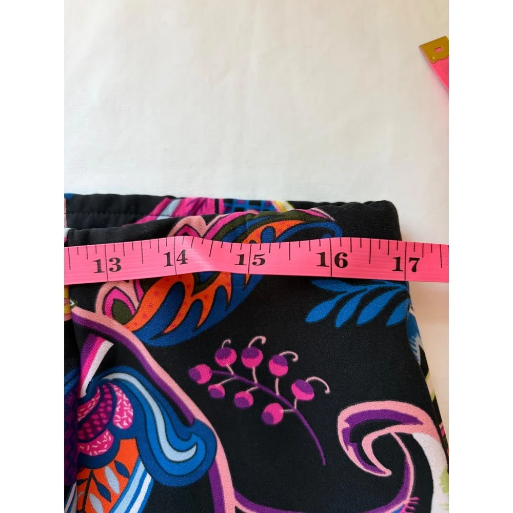 Philosophy Bold‎ Floral Paisley Pencil Skirt Black Multi Womens 14 Stretch